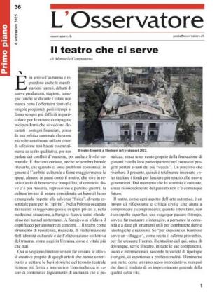 L'Osservatore - 6 Settembre 2025